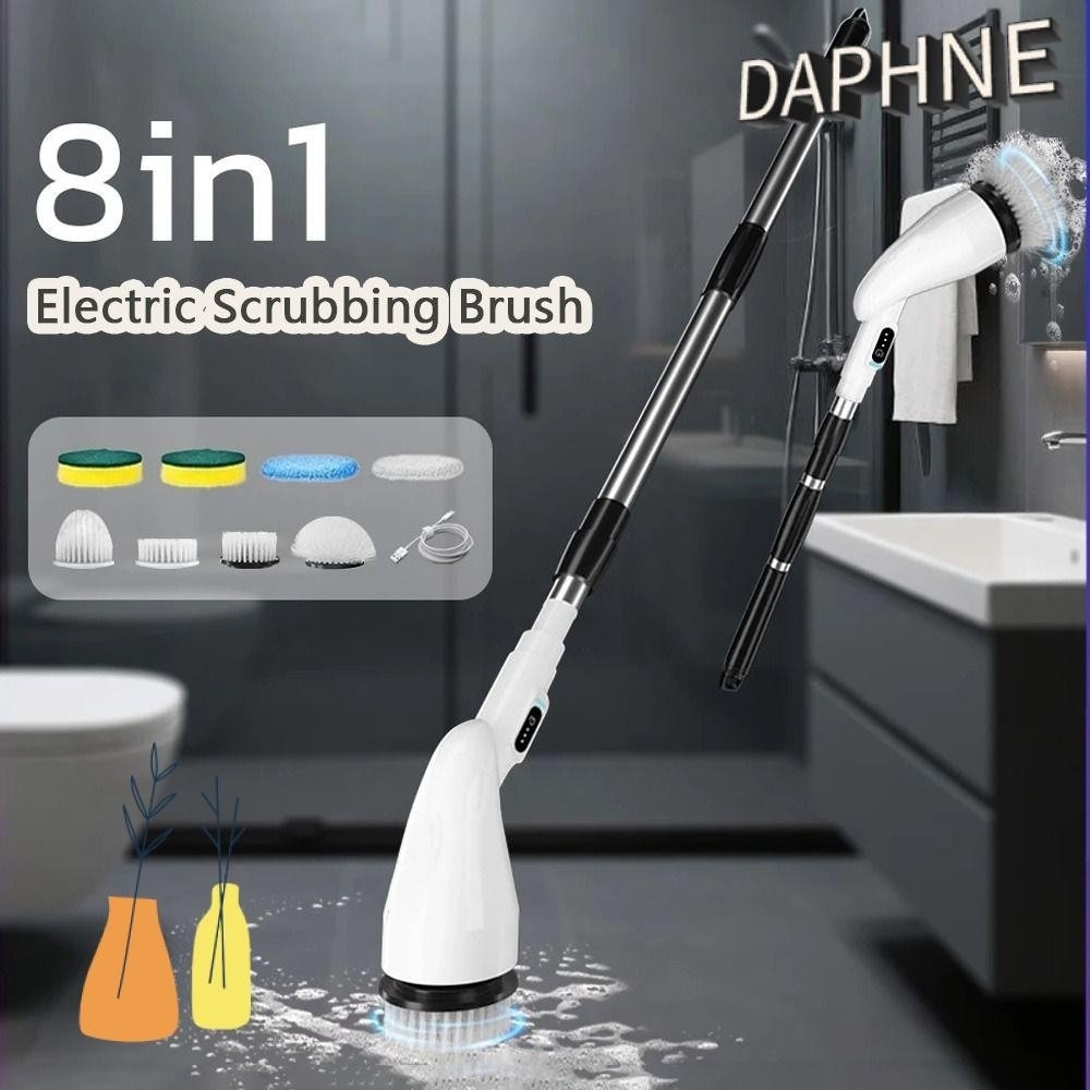 Daphs Electric Floor Scrubbing Brush 8 In 1 Adjustable Function Wireless Power Polishing Brush Elect