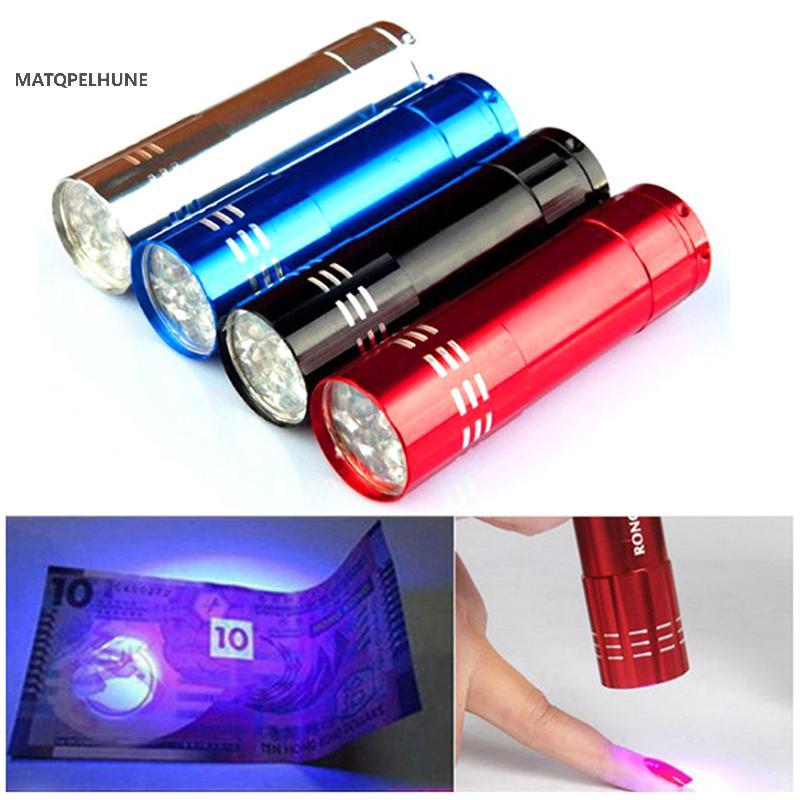 MATQPELHUNE Nail Droger 9 Led Verlichting Zaklamp Uv Lamp Draagbare Nail Gel Lamp VN