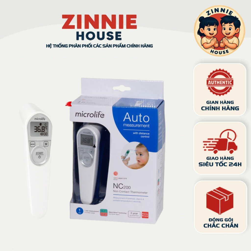 [CHÍNH HÃNG] Nhiệt Kế Hồng Ngoại Đo Trán Microlife NC200 – Không Cần Tiếp Xúc, Cho Kết Quả Sau 1 Giâ