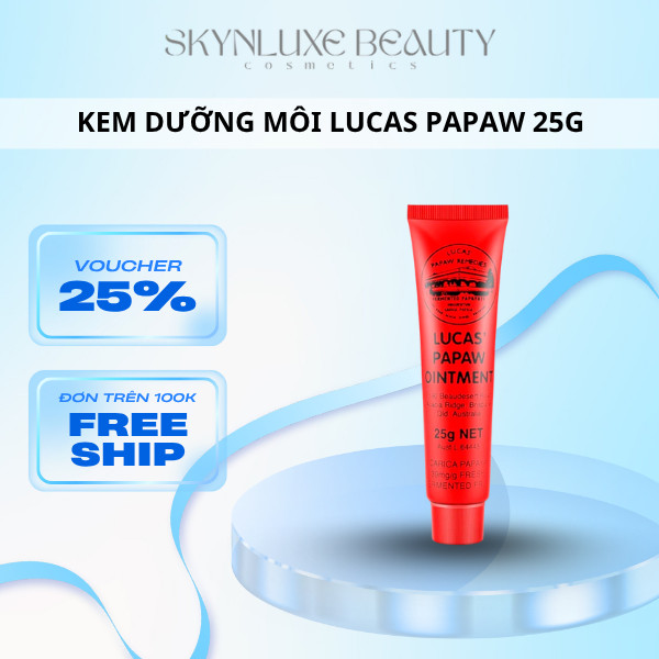 Kem Dưỡng Môi Lucas Papaw Ointment 25G Dưỡng Đa Năng Giảm Nứt Nẻ Cấp Ẩm Cho Môi