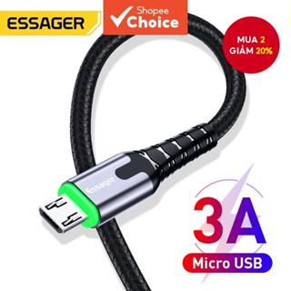 Dây Cáp Sạc Dữ Liệu micro usb 3a essager Sạc Nhanh Có Đèn led 3a Cho Điện Thoại