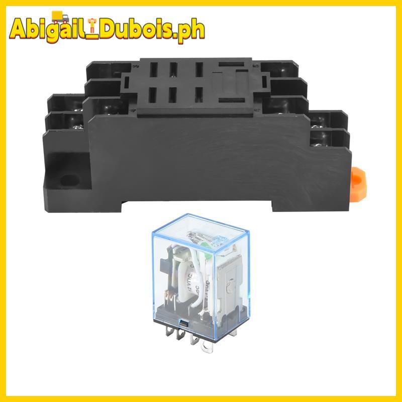 【 Abigail _ Dubois 】 Rơle nguồn cuộn DC 12V DPDT LY2NJ HH62P-L JQX-13F 10A Có đế ổ cắm PTF08A
