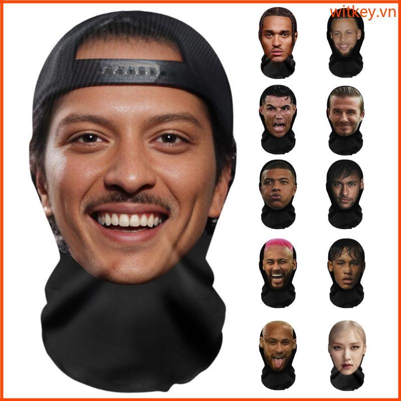 WIT Ngộ nghĩnh Cosplay Prank Face Covering Prank Face Cover Head Cover cho Halloween Thoáng Khí Pran