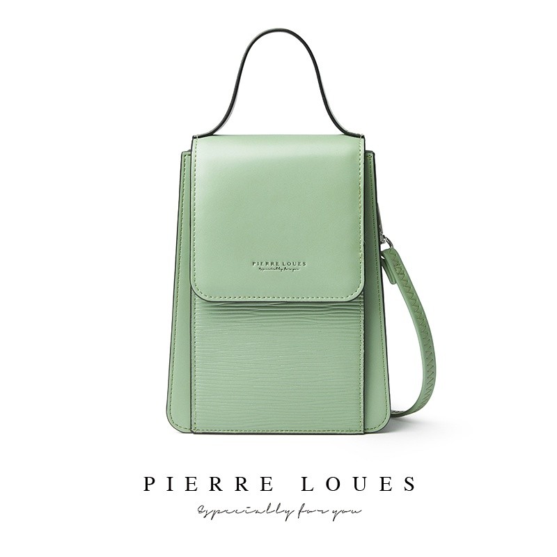 PK6 Pierre Lous Nữ Mới Dung Tích Lớn Điện Thoại Di Động Túi Đeo Vai Thời Trang Đơn Giản Nhiều Thẻ