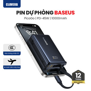  Pin sạc dự phòng Baseus PicoGo 10000mAh 45W kèm cáp - Tương thích iPhone 17 16 15 Samsung - CloverB 