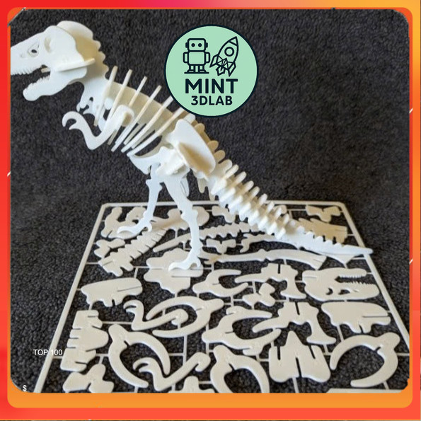 Mô Hình Khủng Long T-Rex 3D Lắp Ráp Ngộ Nghĩnh – Đồ Chơi Sáng Tạo Cho Bé, Trưng Bày Kệ Sách Độc Đáo 