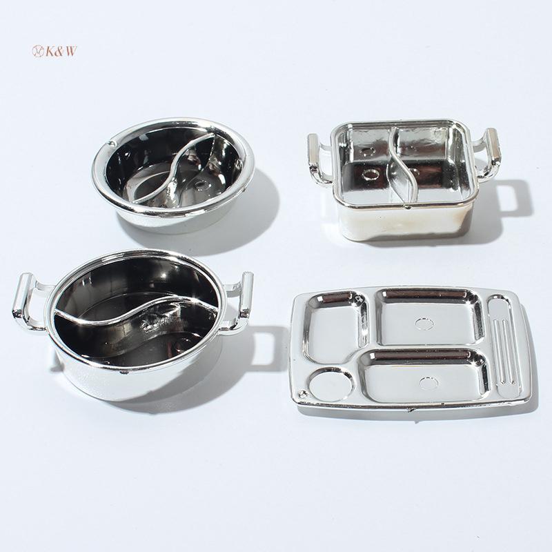 K & W 1 / 12 Nhà Búp Bê Mô Phỏng Nồi Canh Nhà Búp Bê Lẩu Bộ Đồ Ăn Búp Bê Nhà Bếp Phụ Kiện Nấu Ăn vn