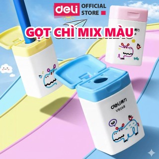 Gọt Chì Deli Chuốt Bút Chì Mix Màu Dễ Thương Nhỏ Gọn Lưỡi Sắc Bén Không Gỉ An Toàn Cho Bé
