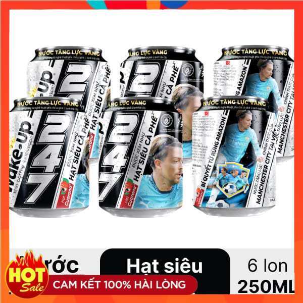 Lốc 6 Lon Nước Tăng Lực Wake-Up 247 Guarana