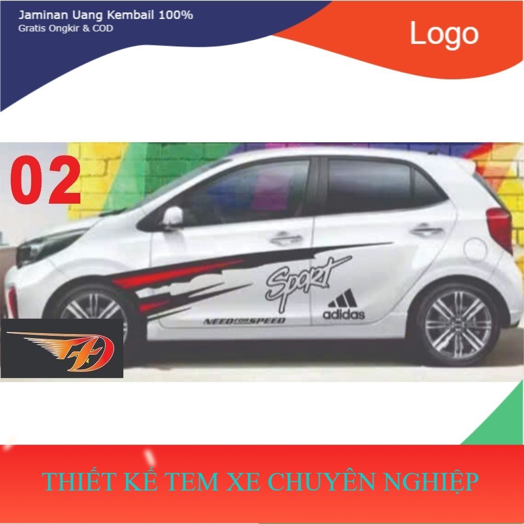 DECAL Tem xe kia morning -  09 bộ tem hot tred đẹp chất lượng