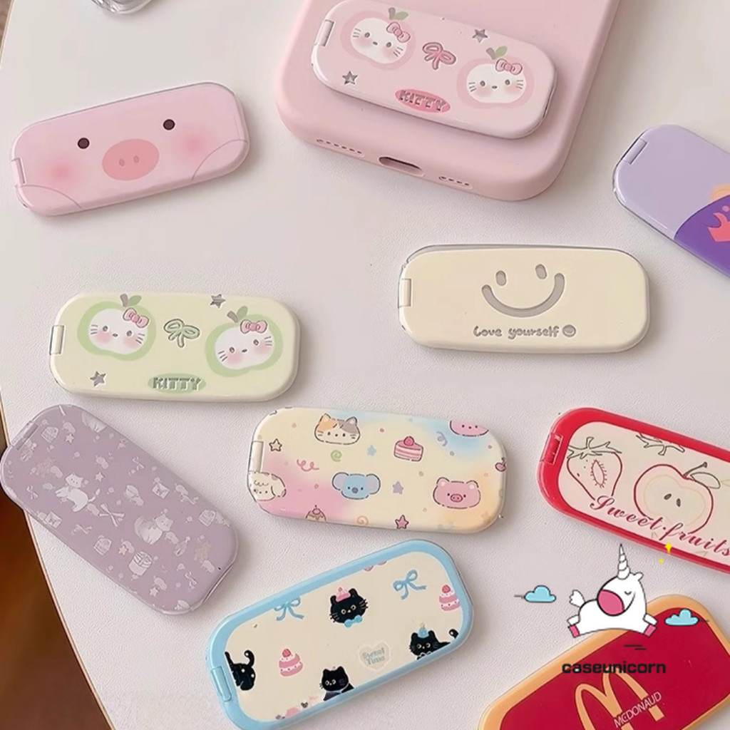 Đế Gương Thời Trang Đa Năng Đế Điện Thoại Hoạt Hình Mèo Con Dễ Thương Sweet Hello Kitty Sáng Tạo Ngộ nghĩnh Nụ Cười Tươi Trái Cây Lê Hoạt Hình Mèo Đen Nơ Thắt Lưng Gương Sang Trọng Giá Đỡ