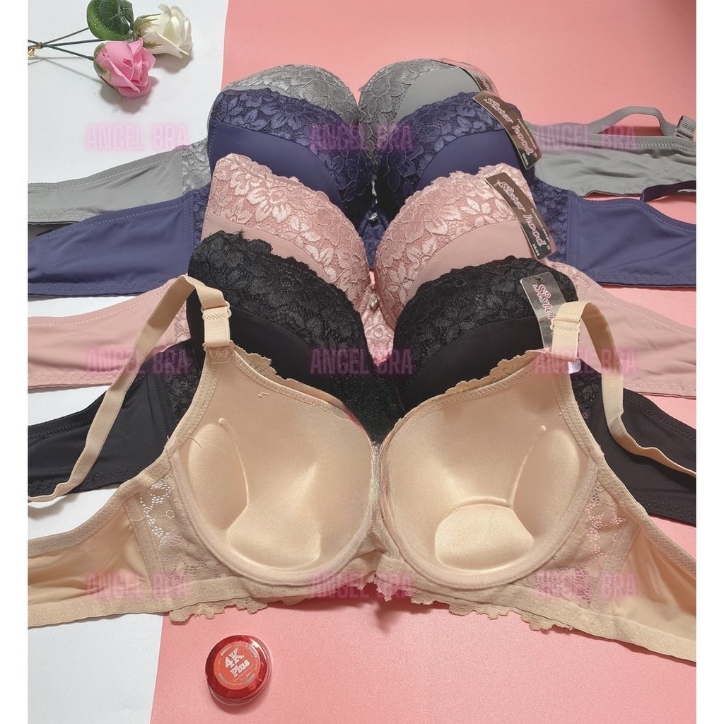 [BIGSIZE] Áo Lót Thái Lan Sister Hood Chất Ren Mịn, Mút Mỏng, Có Gọng, Cup C A2229