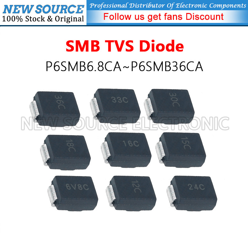 [10-50 chiếc] 6V8C 12C 15C 16C 18C 24C 30C 33C 36C SMB TVS Diode P6SMB6.8CA P6SMB12CA P6SMB15CA P6SM