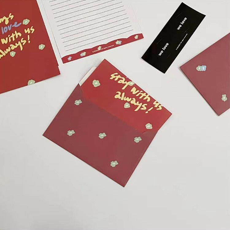 New Product#South Korea ins Wind Bear Envelope Letter Paper Sticker Set Cute Romantic Birthday Greet