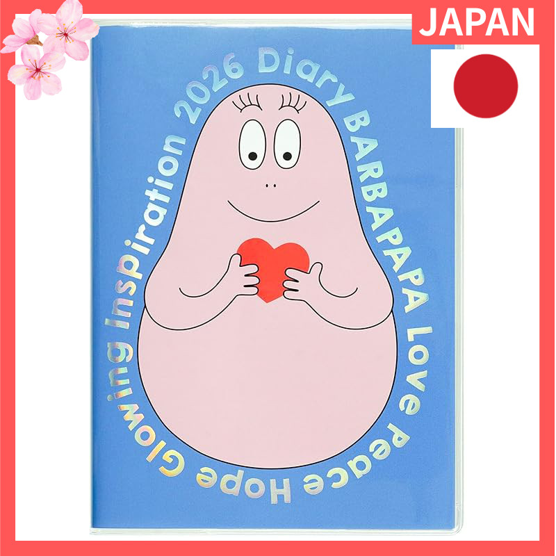 Greeting Life Barbapapa Diary 2026 B6 Weekly Soft Cover Blue CD-1377-BB (Starts January 2026)【Direct