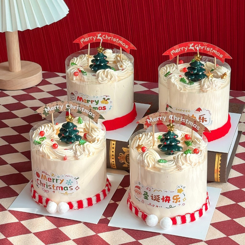 Bộ đồ trang trí bánh Candel Giáng sinh Giáng sinh - Đồ trang trí cây & nến 3D có nhãn dán lễ hội cho