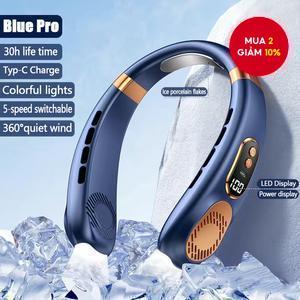 Quạt treo cổ cầm tay 8000mAh sạc USB kỹ thuật số không cánh di động ngoài trời mùa hè