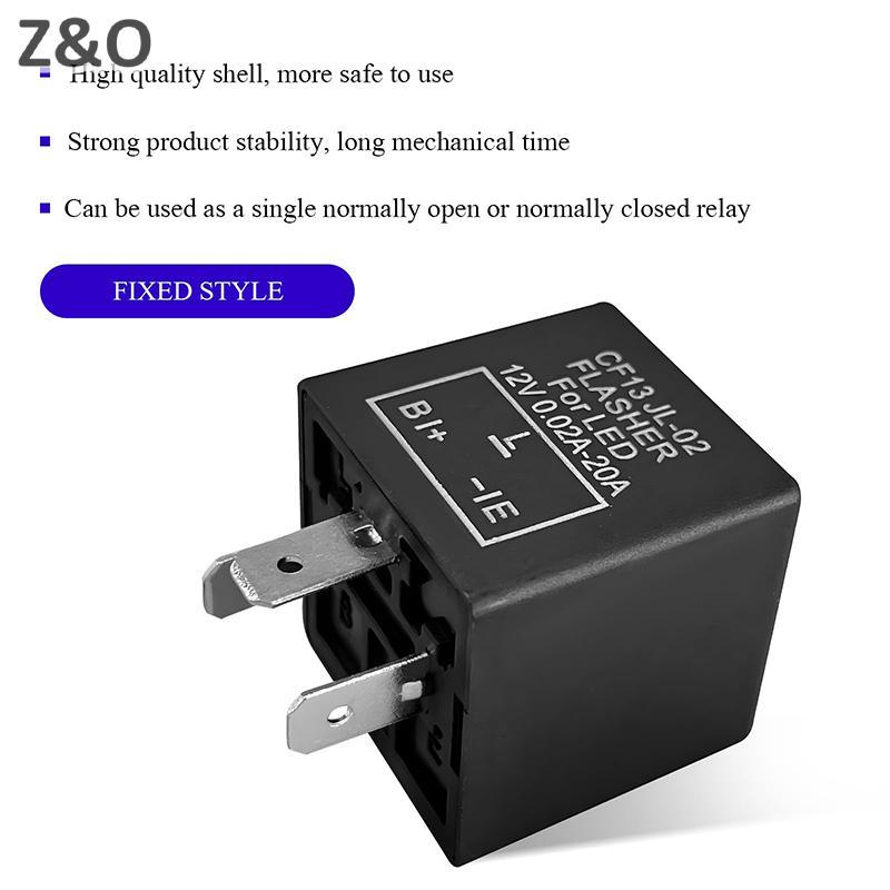 Rơle nhấp nháy điện tử LED ZO CF13 CF13 JL-02 EP34 3 chân 12V 0,02A-20A Rơle cố định cho phụ kiện ô 