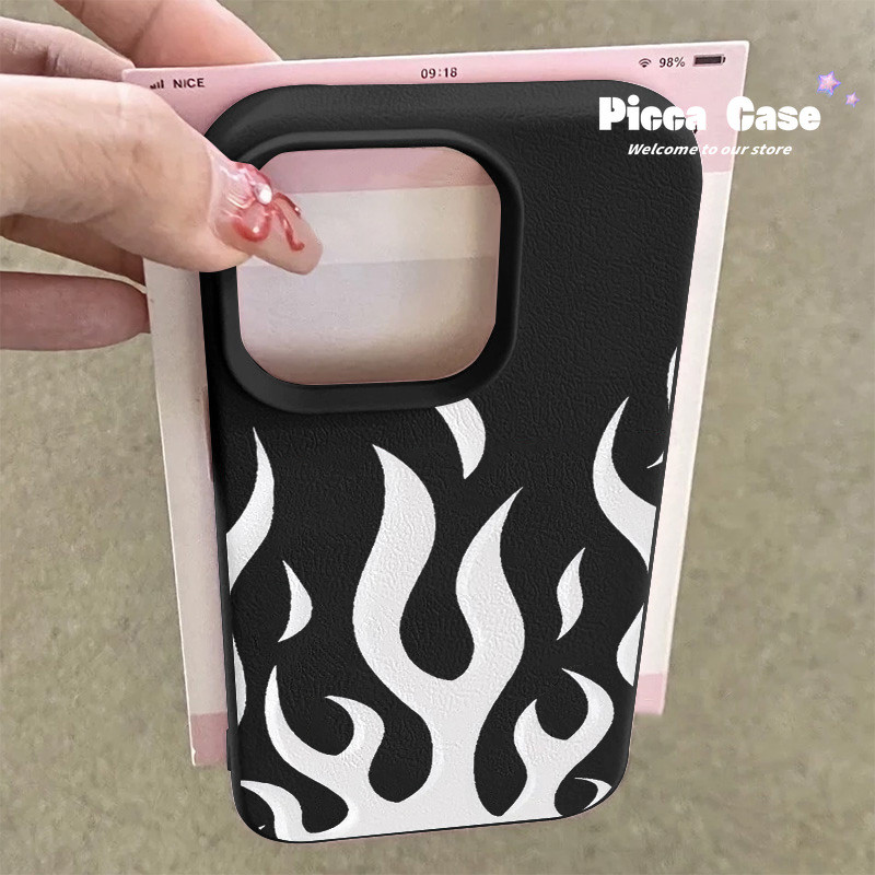 Vỏ lửa trắng sáng tạo thời trang Tương thích cho IPhone 16 17 13 11 15 XR 14 12 Pro Max 14 15 16Plus