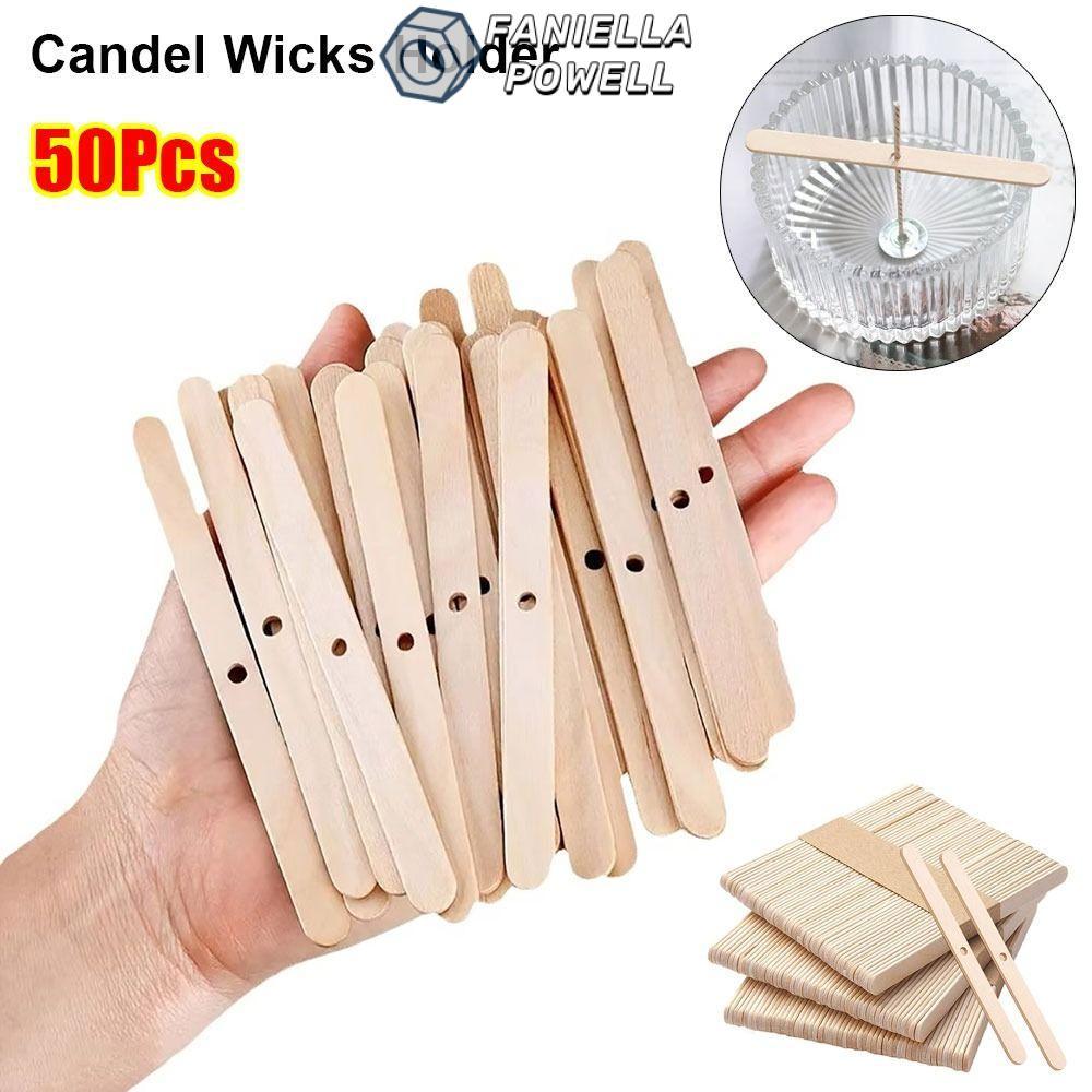 FANIELLAPOWELL 50 Cái Giá đỡ bấc Candel, Dụng cụ làm candel bằng gỗ DIY, Thiết bị định tâm 114mm bền