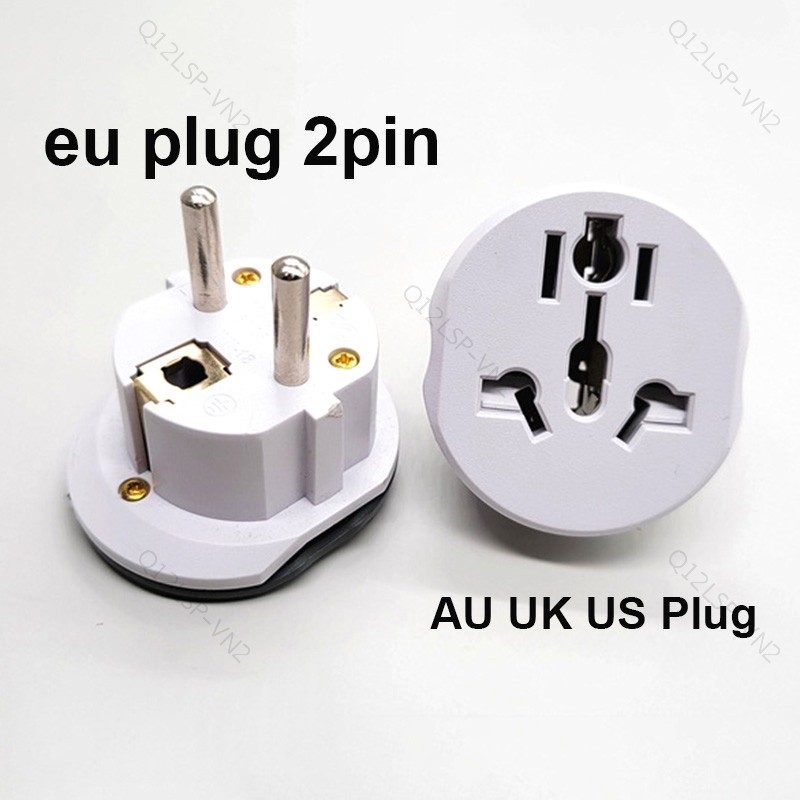 EU AU UK US Sang EU Euro Cắm Adapter Chuyển Đổi Châu Âu Du Lịch Úc Mỹ Mỹ Mỹ Sang EU Ổ Cắm VN12L2