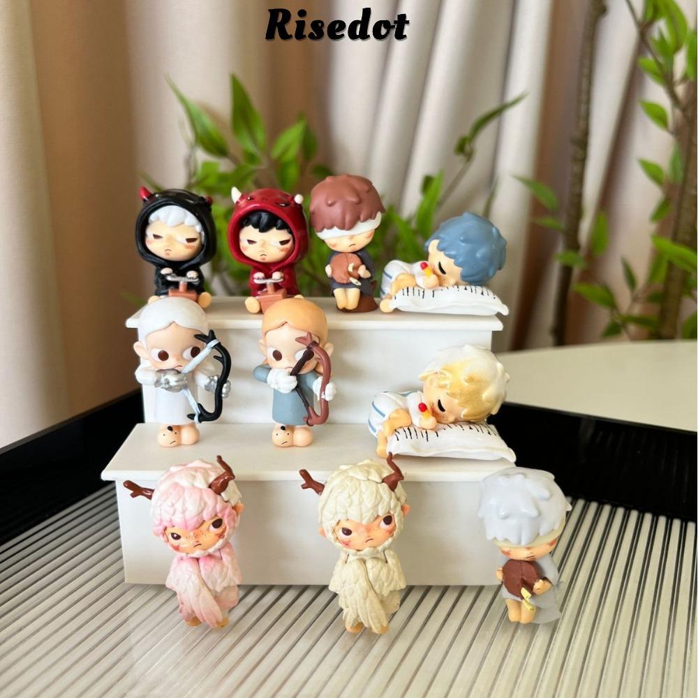 Hộp RISEDOT Zsiga, Bộ phim truyền hình im lặng POPMART Đồ trang trí Mini Hirono, Dòng Mime Dọc dòng 