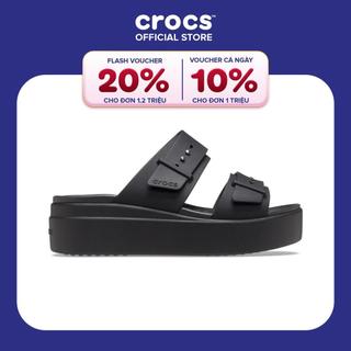  Dép Xăng Đan Đế Xuồng Nữ Crocs Brooklyn Buckle - Black 
