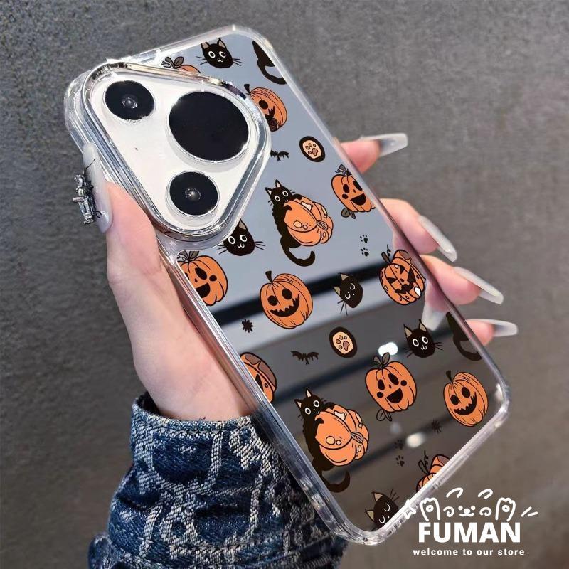 Ốp Điện Thoại Mèo Bí Ngô Halloween Dễ Thương Cho Samsung Galaxy A17 A07 A06 M06 F06 M30S M31 M21 M21