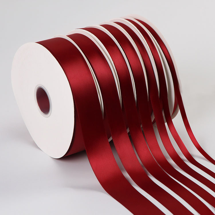 0.6-12-4cm Rượu Vang Đỏ Giáng Sinh Ruy Băng Vải Ruy Băng Quà Tặng Ruy Băng Cưới Ruy Băng Nướng Ruy B