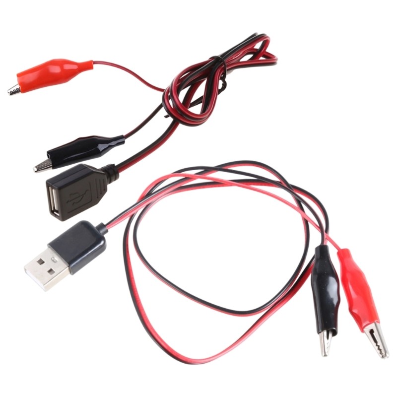 GROUP Bộ kẹp thử nghiệm USB mạnh mẽ với kẹp cá sấu màu đen 3A Dòng điện 50cm