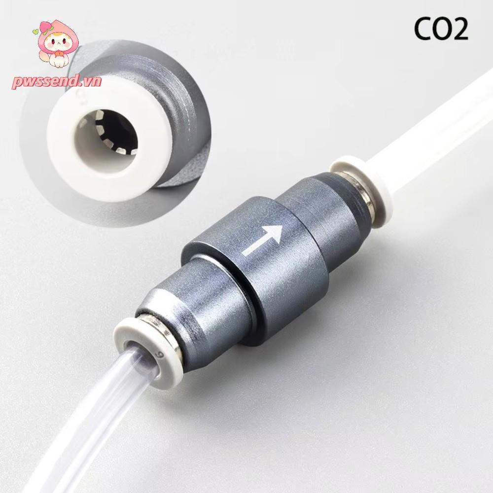 Van CO2 bể cá PWSEND, Giao diện ống khí 4X6mm Cắm nhanh Van kiểm tra một chiều CO2, Van kiểm tra ống