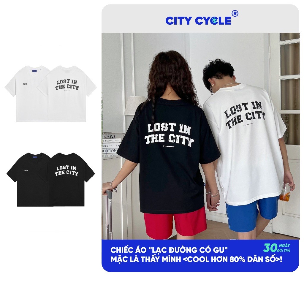 Áo T Shirt unisex thun mùa hè form rộng phông Local Brand Chính Hãng City Cycle Áo thun Lost in the 