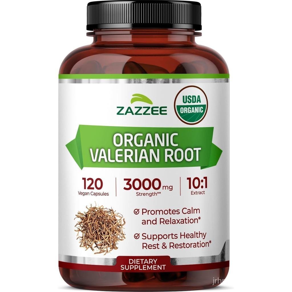 Zezzae USDA Organic Valerian Root 10: 1 Extract, 3000 mg Strength, 120 Viên nhộng thuần chay, Cung c
