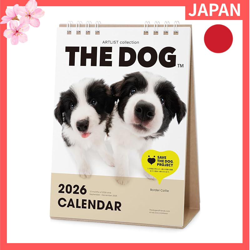 THE DOG Calendar 2026 Desktop [Border Collie]【Direct from Japan】

