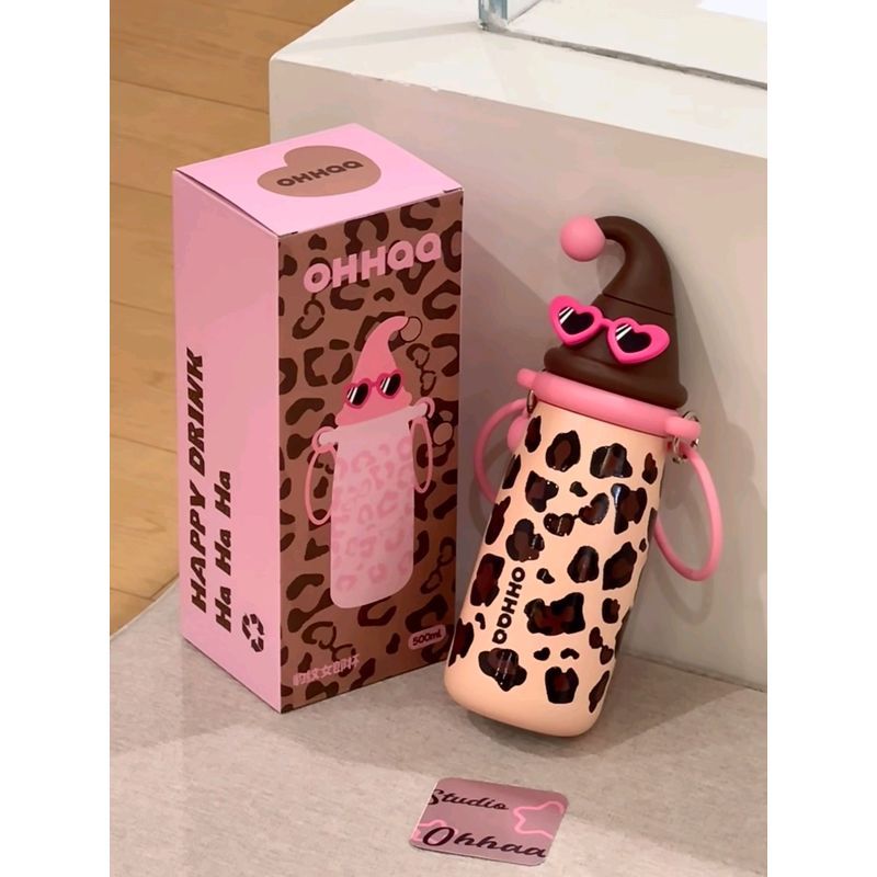 OHHAA Keeper Ấm Cốc Rơm Cốc Nước Đeo Chéo Giá Trị Cao Nhỏ Di Động Cốc Nước Họa Tiết Cô Gái Độc Đáo c