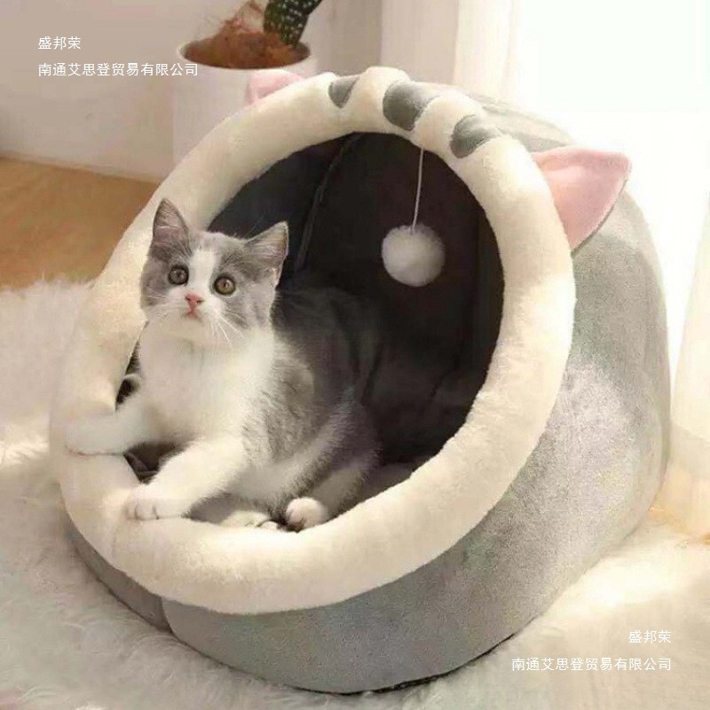 Four Seasons Nest Cat Jiji Cat Nest Cat House Kennel Cat Villa Bán kèm râu hồng xám Jiji A Pet Nest 