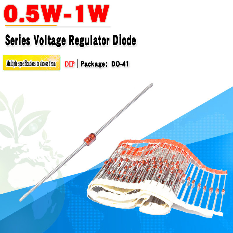 20 Cái / lốc Điốt zener chèn trực tiếp 1W 0.5W 1 / 2W 1N4733 BZX55C3V 5.1V 6.2V 12 ~ 47V Đảm bảo chấ