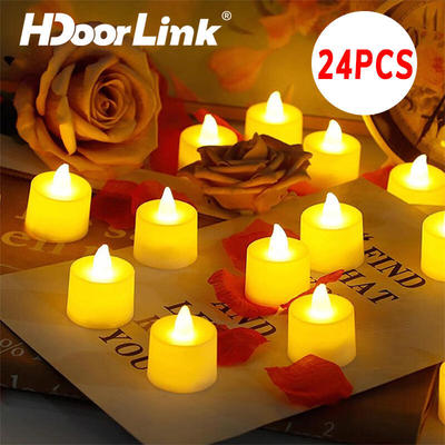 HdoorLink 24 Chiếc Đèn LED Nến Điện Tử Flameless Nến Cho Giáng Sinh Tiệc Cưới Trang Trí Bàn Đèn Chiếu Sáng