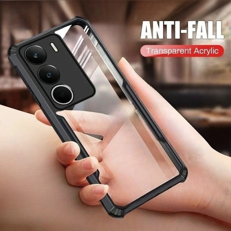 Ốp Giáp Chống Sốc Acrylic Trong Suốt Cho Realme C71 4G TPU Mềm Khung Bảo Vệ Trên RealmeC71 Realmi C7