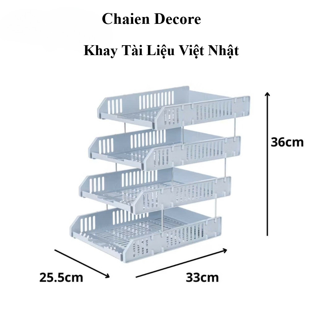 Khay để tài liệu sách vở 3-4 tầng nhựa Việt Nhật. Kệ đựng tài liệu A4 văn phòng nhiều ngăn tiện dụng