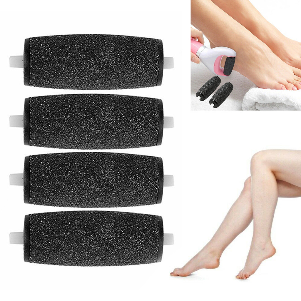 [Unilayan] 4 Đầu Dụng Cụ Chăm Sóc Bàn Chân Pedi Dụng Cụ Tẩy Da Cứng Đổ Lại Con Lăn Thay Thế Cho Hồ S