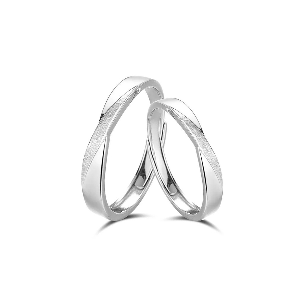 Seri Mobius - Cặp vòng tay bạc sterling điều chỉnh, thiết kế đôi, phù hợp cả nam và nữ