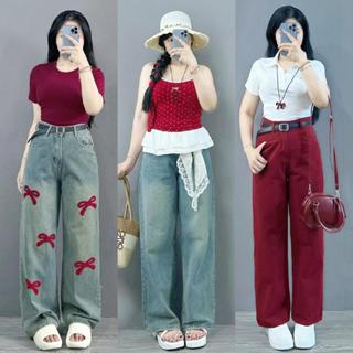  Các mẫu quần jean dài bigsize nữ chất mềm cạp cao không co giãn phù hợp đi học đi làm đi chơi 50-95kg -CAC MAU JEAN DAI 