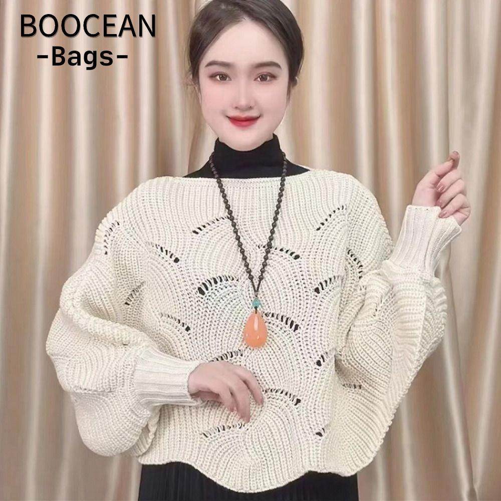 Quần áo nữ BOOCEAN - Áo len cardigan tay dơi kèm khăn choàng viền không đều