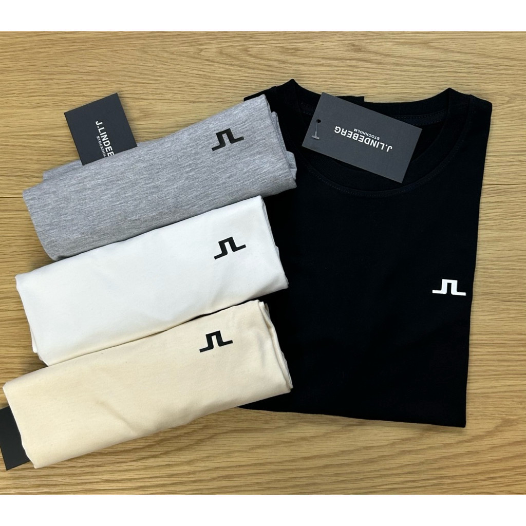 Nam Nữ Áo Thun Tay Ngắn JLINDEBERG, Cotton Nguyên Chất, In Logo Lớn