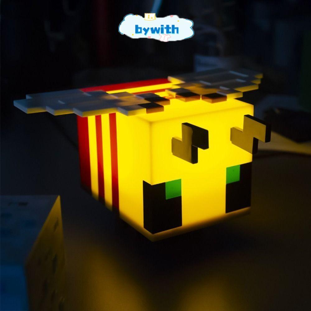BYWITH My World Bee Lamp, Bức tượng nhỏ Pixel My World LED Light, Phim hoạt hình sáng tạo Sạc USB MC