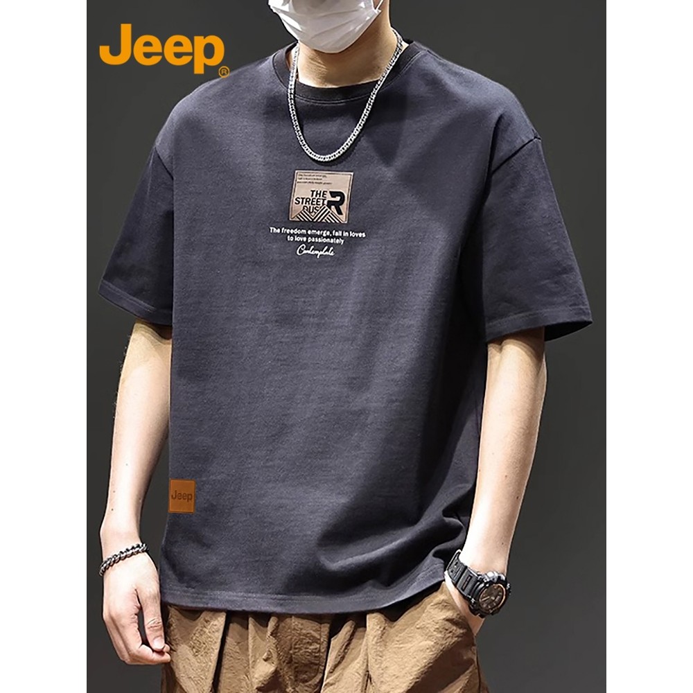Jeep Jeep Jeep Nam Ngắn Tay Áo Thun Mới Rời Thể Thao Top 2026 Mùa Hè Nguyên Chất Cotton Áo Thun Nam