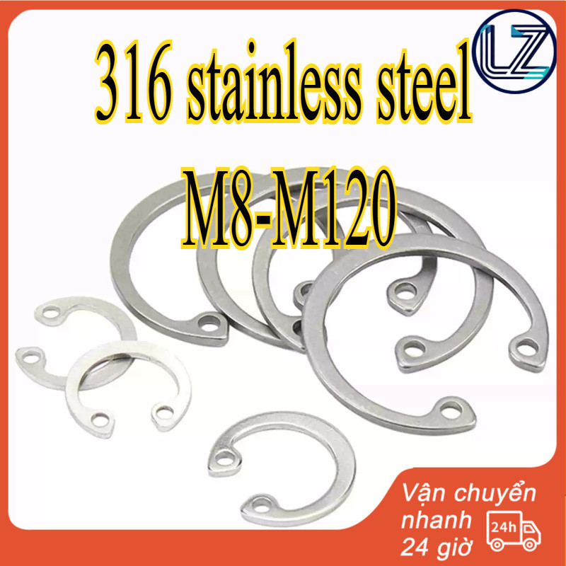 Lò xo lỗ inox 316 loại C vòng trong 65 vòng bi thẻ lỗ mangan A4 vòng giữ đàn hồi M8-M120 【 LZ-MB 】