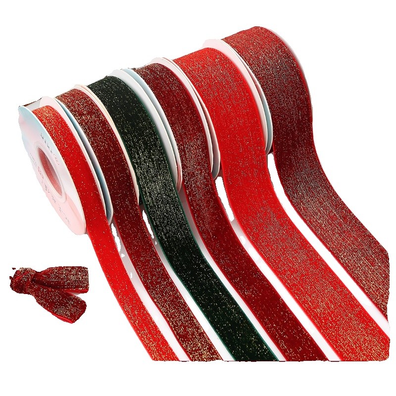 Giáng Sinh Lấp Lánh Đổ Xô Ruy Băng Nhung Nhung Rượu Nơ Đỏ Quà Tặng Gói Ruy Băng Da Lộn Ruy Băng