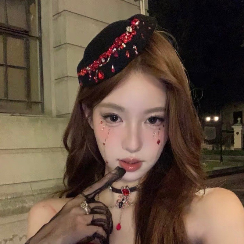 Halloween Máu Kim Cương Đỏ - Phụ Kiện Tóc và Make-Up dành cho Cô Dâu hoặc Cosplay